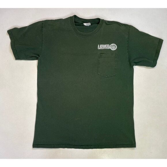 VINTAGE A Advanced Locksmiths Miami Graphic Pocket T-shirt Men Large Green - Picture 3 of 8